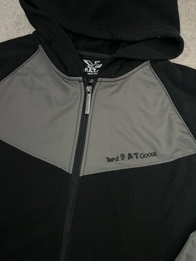 Triple Fat Goose Mixed Media Hybrid Zip Hooded Fleece Jacket